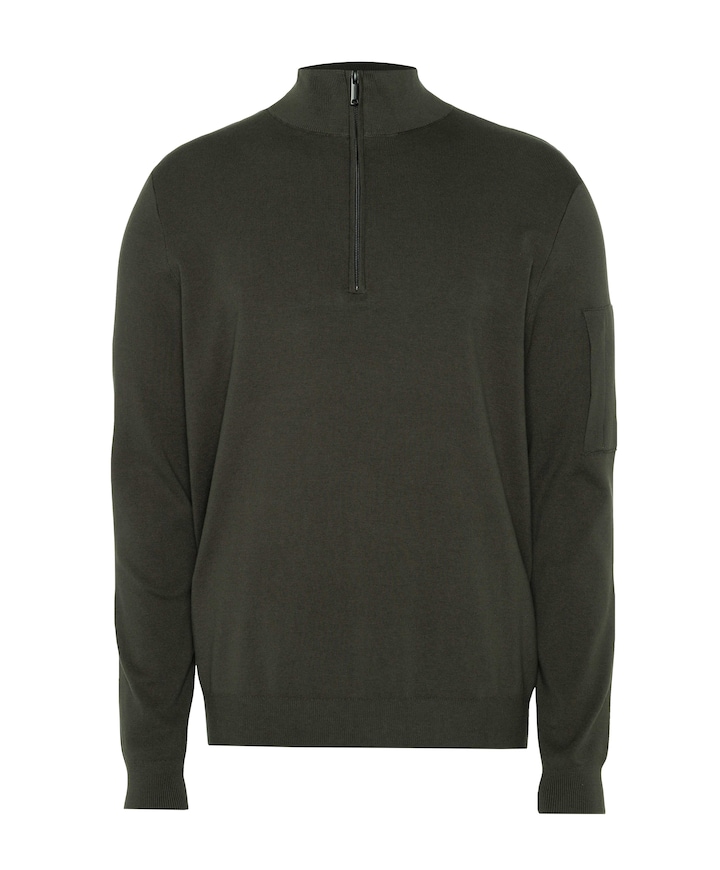Heren trui met rits groen