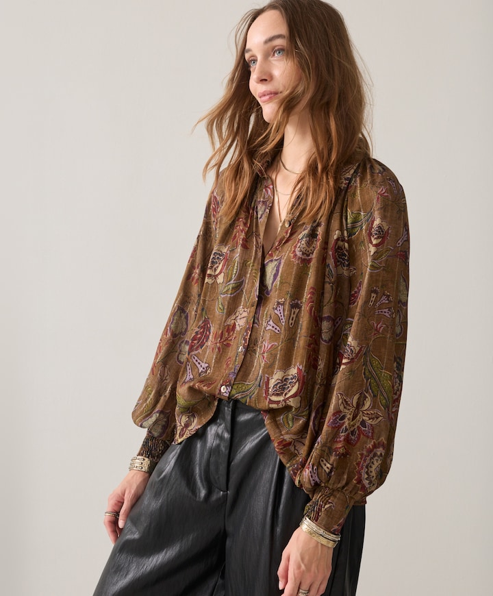 Dames blouse bruin