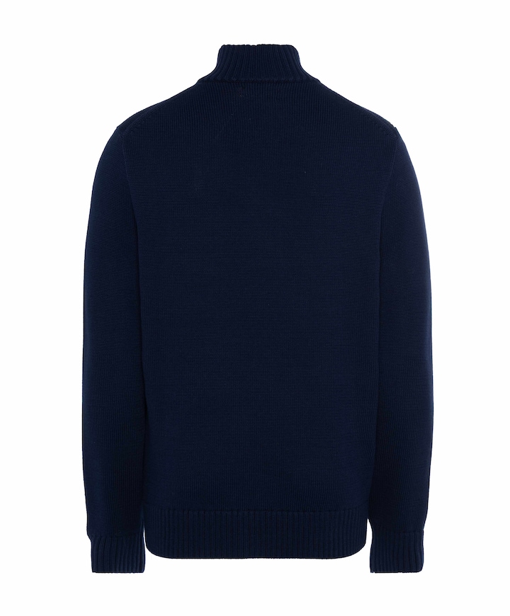Heren trui met rits blauw