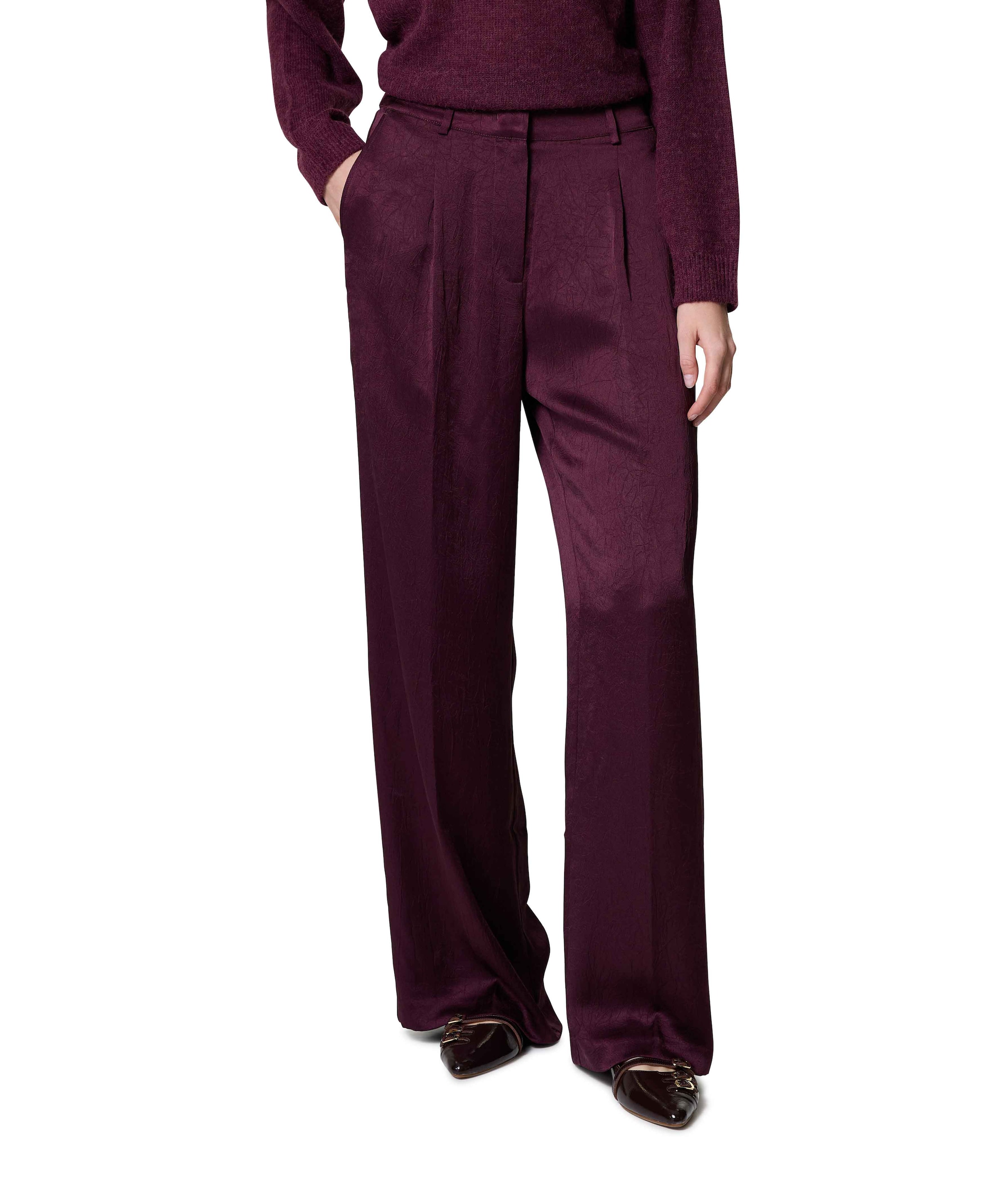 Jules creased broek bordeaux