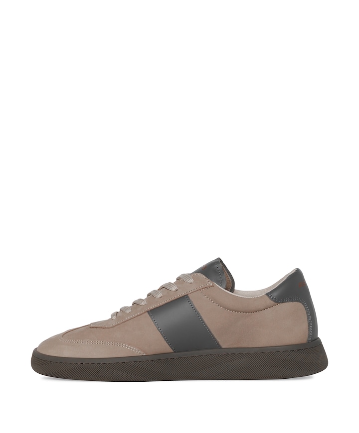 ZACK NUB LTHR heren sneakers beige