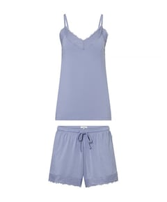 Dames shortama blauw