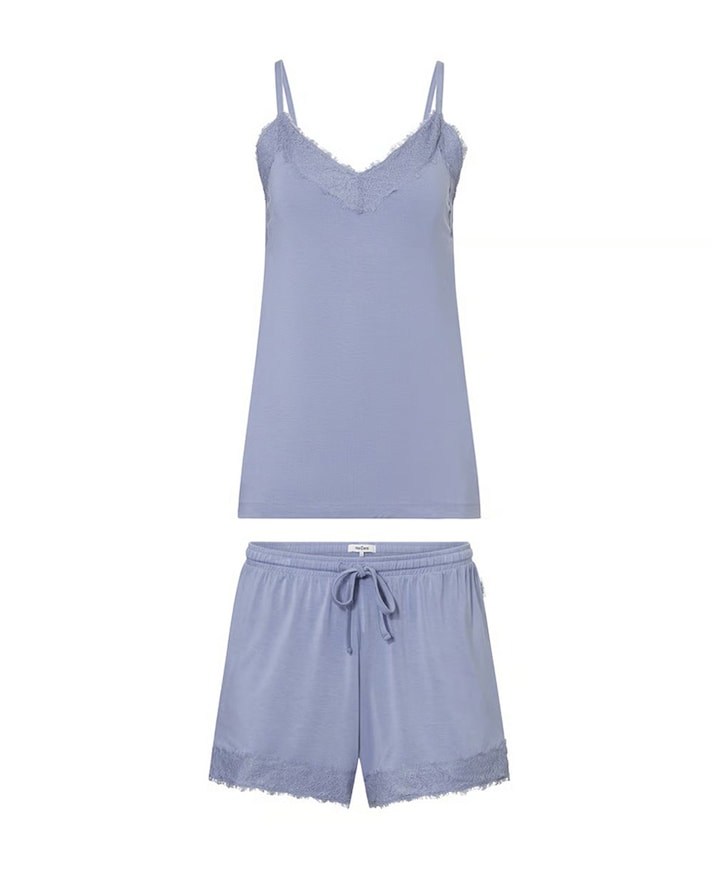 Dames shortama blauw
