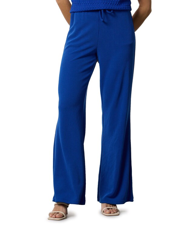 Trousers Modal Pique broek blauw