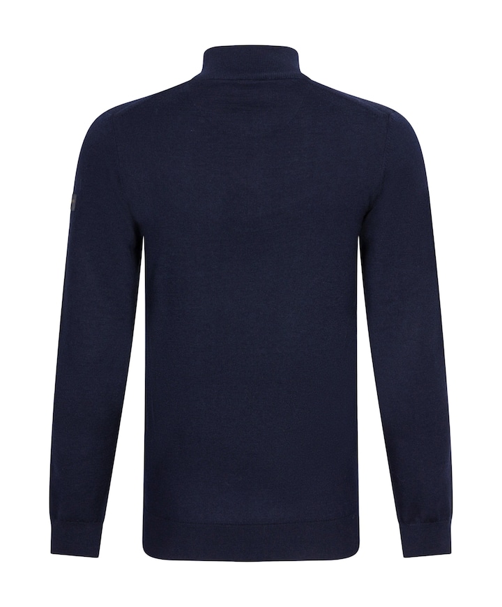 Heren trui met rits blauw