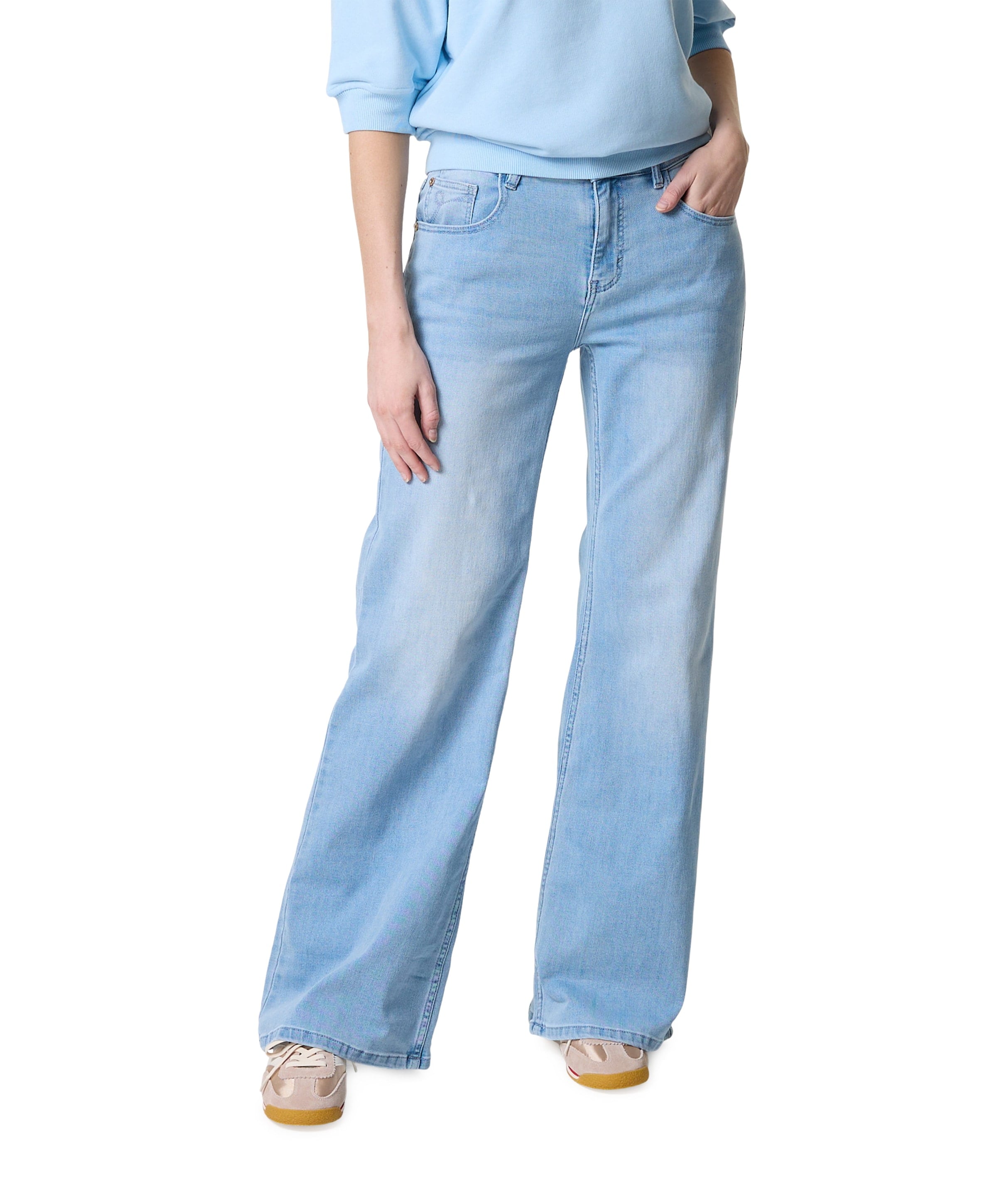 Brielle Flare Denim light blue dames jeans blauw