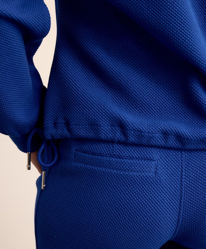 Structured Wide-Leg dames broek blauw