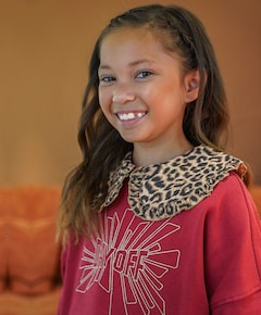 Meisjes blouse lange mouw beige