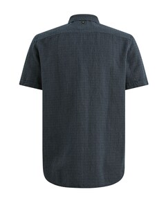 Heren overhemd korte mouw blauw
