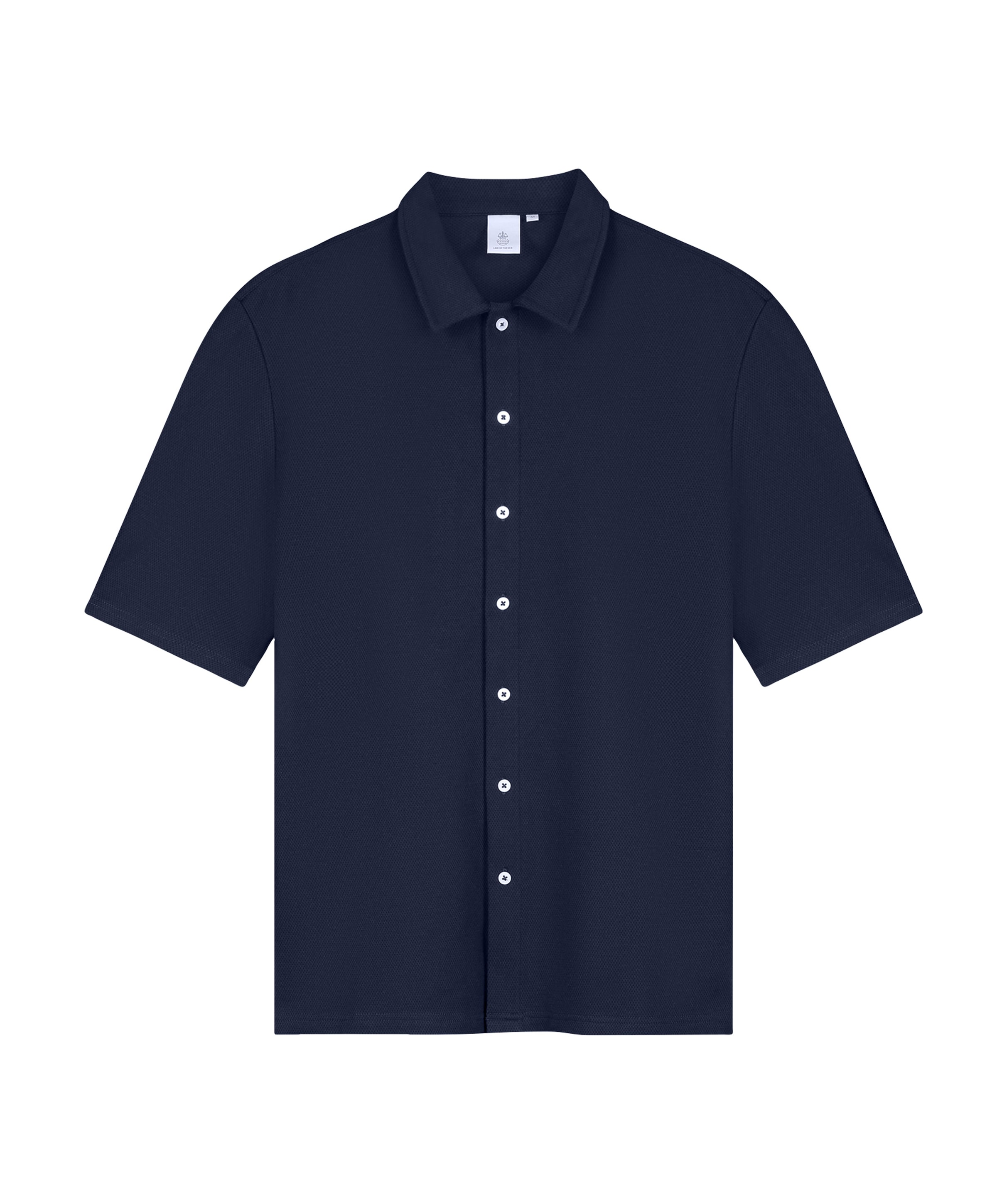Heren overhemd korte mouw blauw