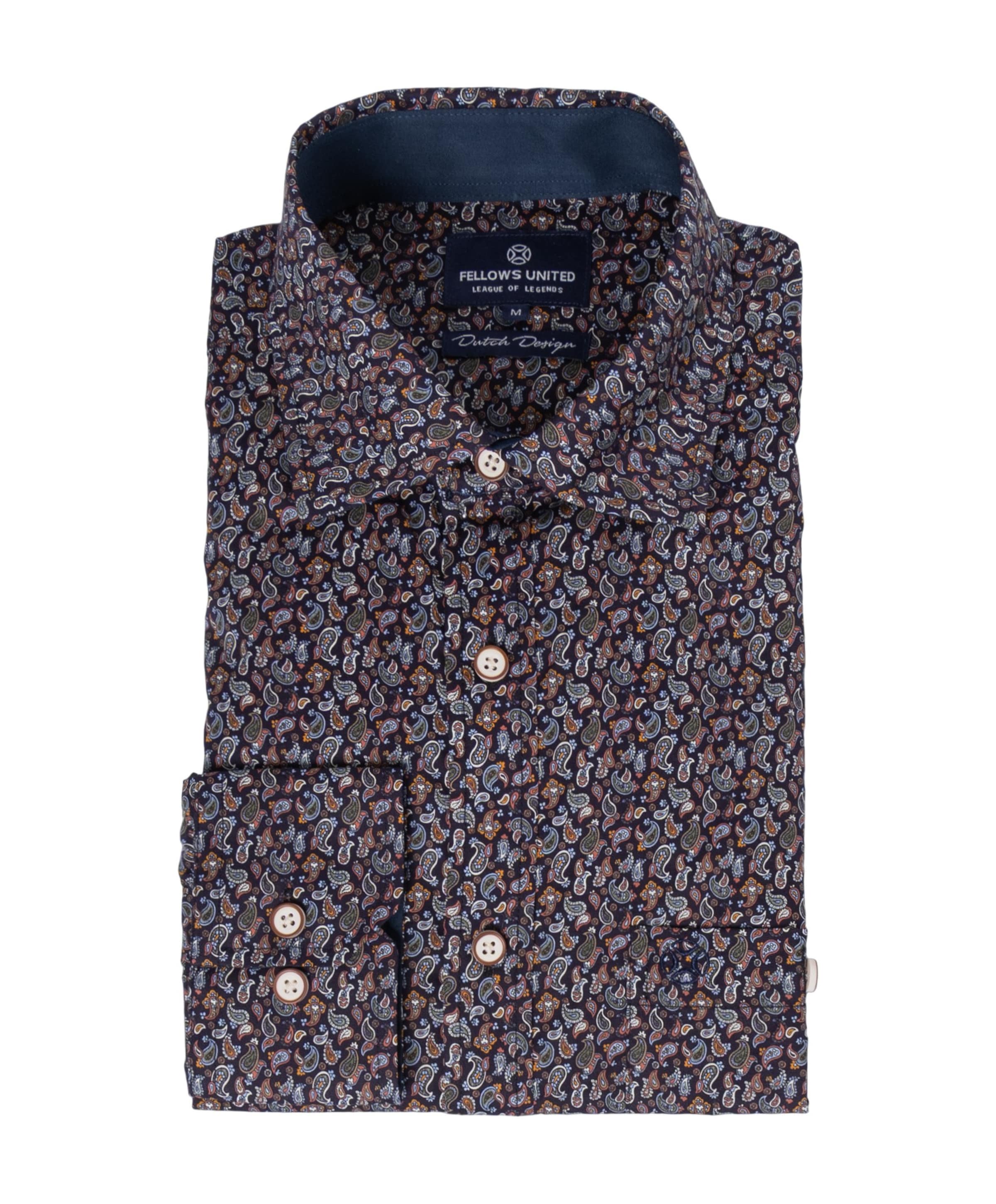 Heren overhemd lange mouw multicolor