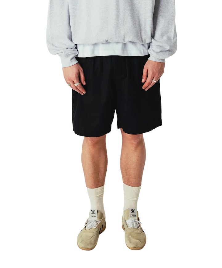 WBBommy Linen Shorts heren korte broek zwart