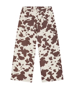 Dakota Cow Print meisjes jeans bruin