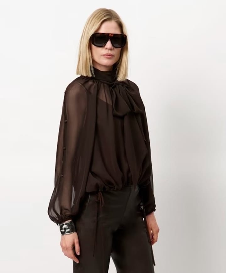 Dames blouse bruin