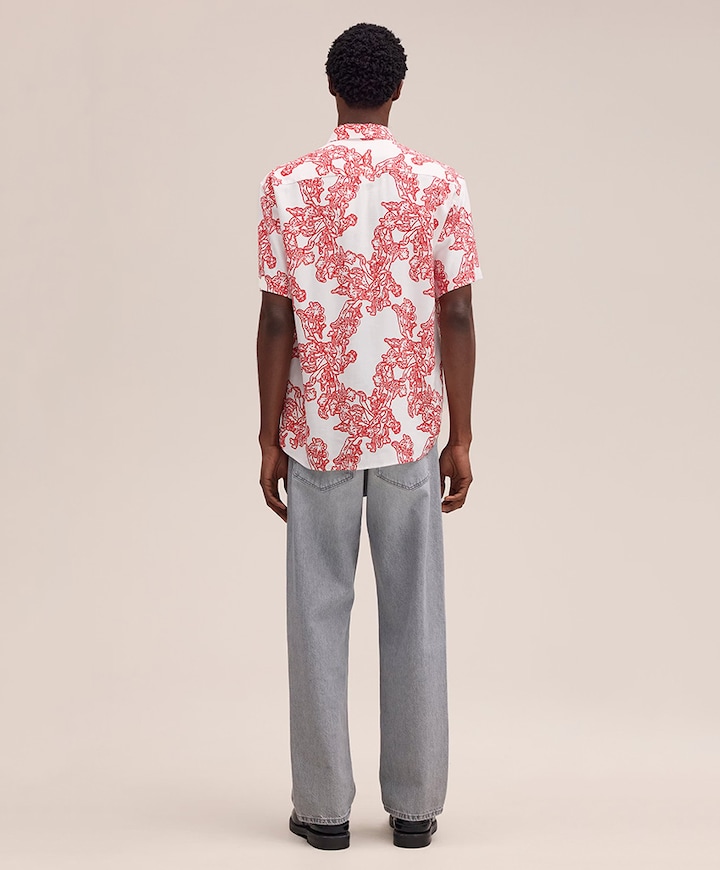 Heren overhemd korte mouw multicolor