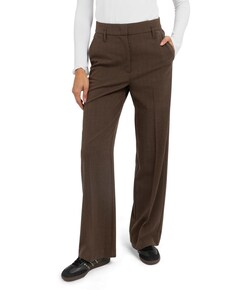Geweven, gestructureerde dames broek bruin