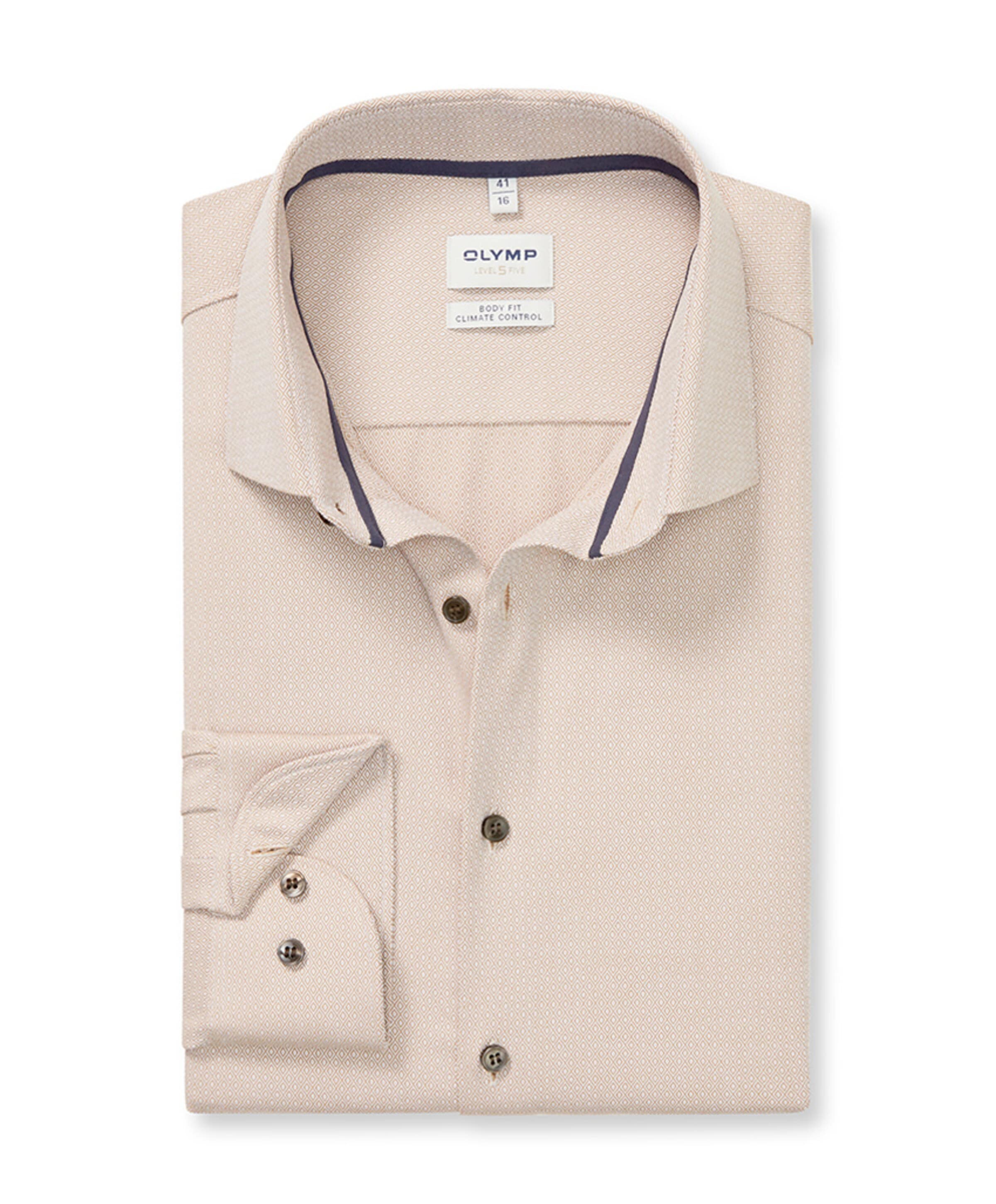 Heren overhemd lange mouw bruin