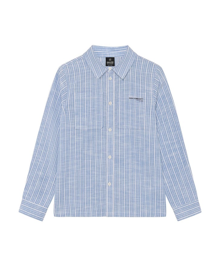 Jongens overhemd lange mouw blauw