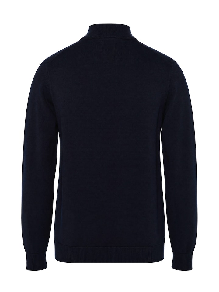 Heren trui met rits blauw