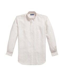 Heren overhemd lange mouw beige