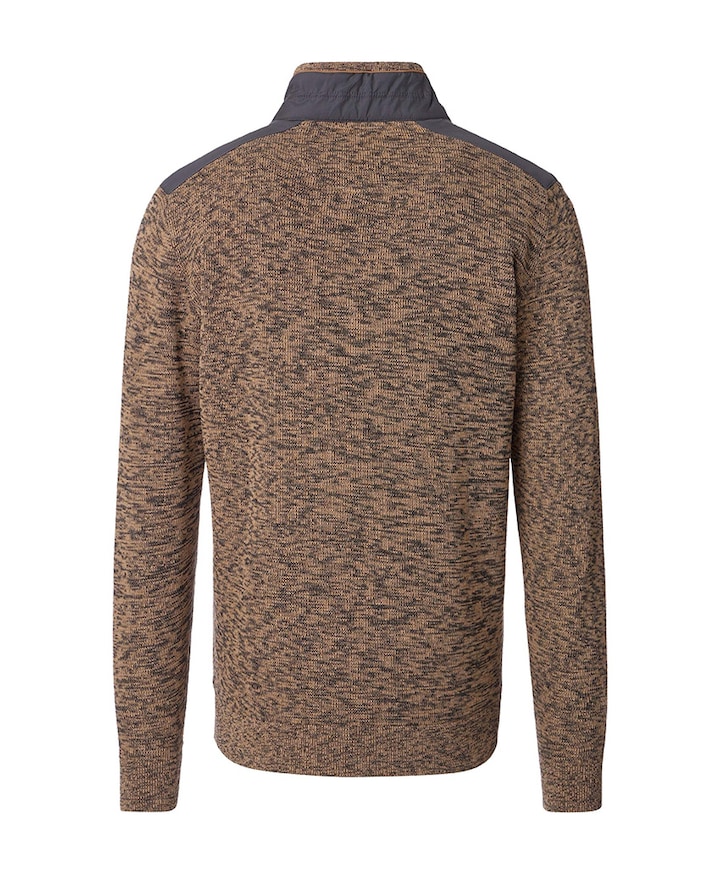 Heren trui met rits bruin