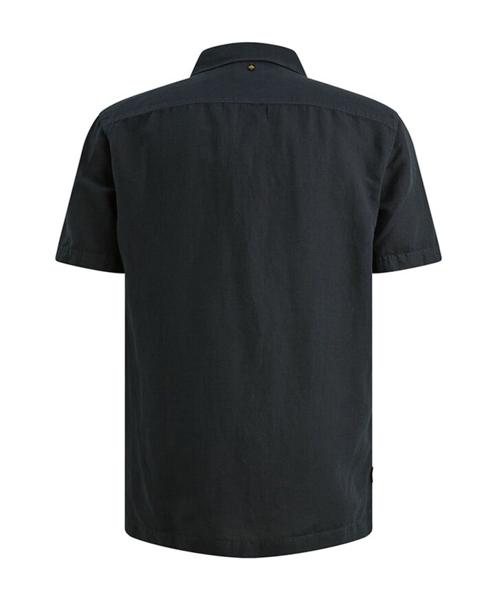 Heren overhemd korte mouw blauw