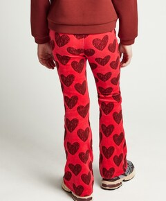 Little velvet flare pants meisjes broek rood