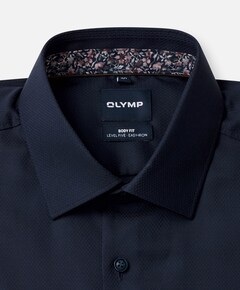 Heren overhemd extra lange mouw blauw