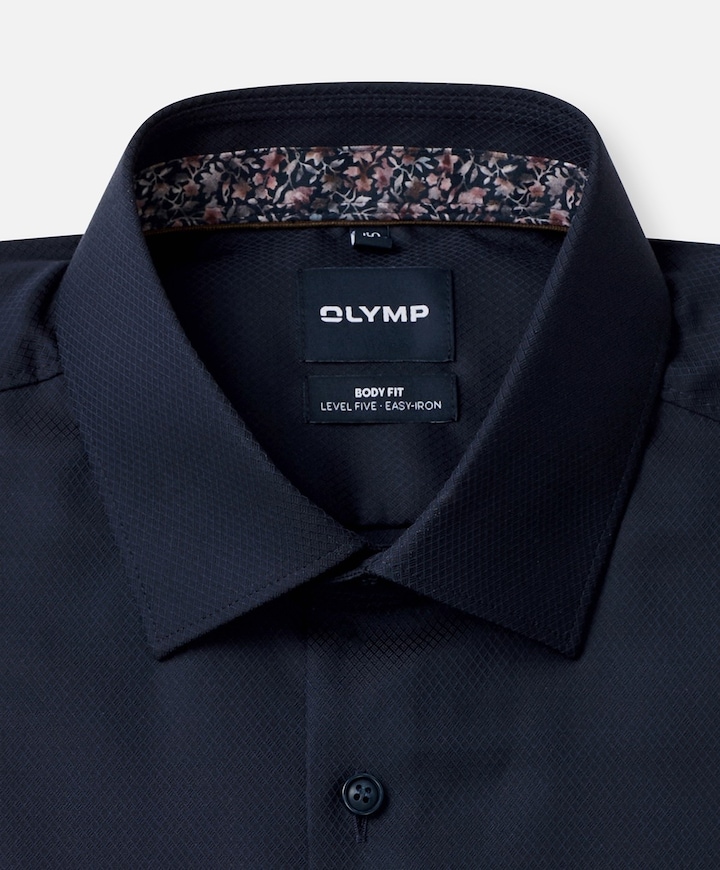 Heren overhemd extra lange mouw blauw