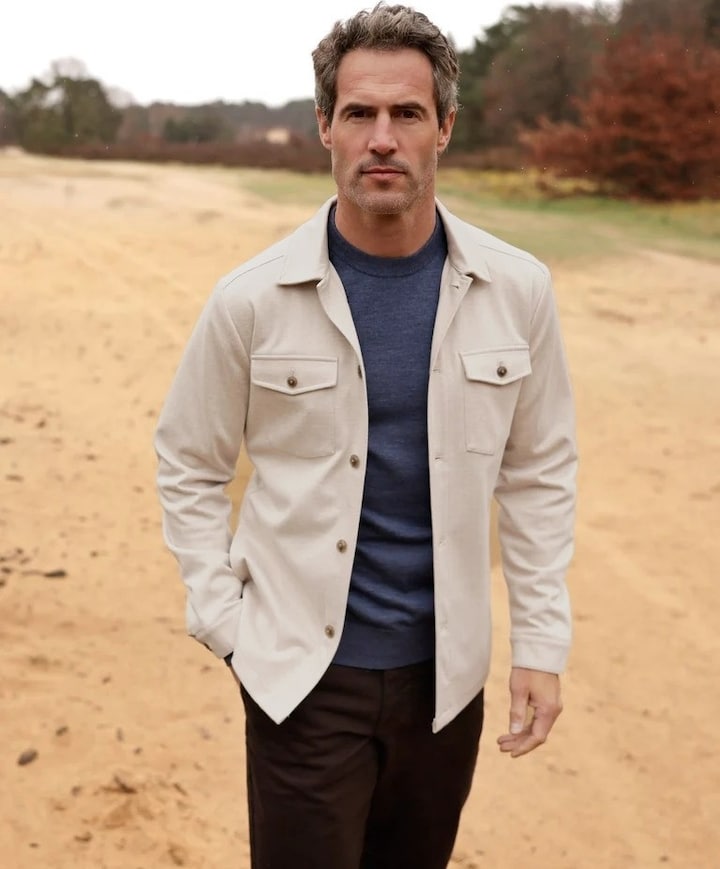 Heren overshirt ecru