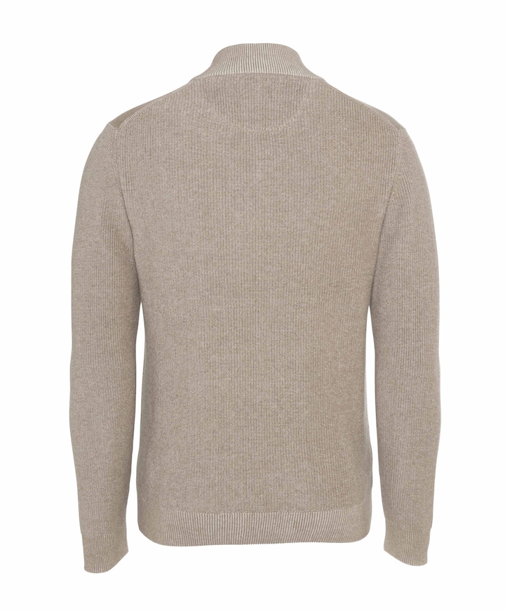 Heren trui met rits beige
