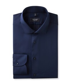 Heren overhemd lange mouw blauw