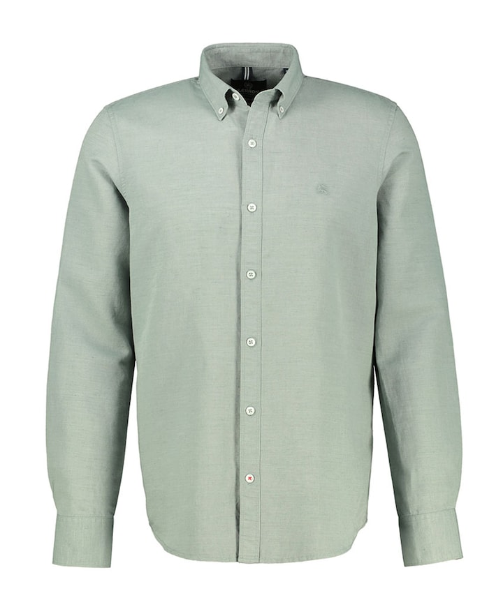 Heren overhemd lange mouw grijs