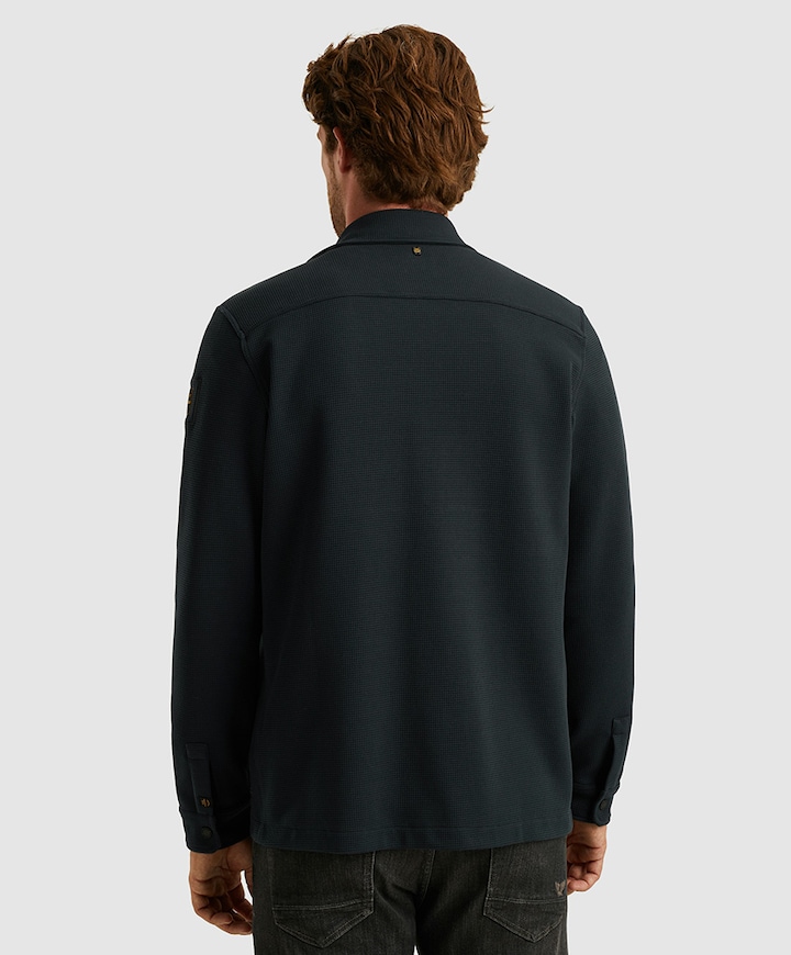 Heren overhemd lange mouw blauw