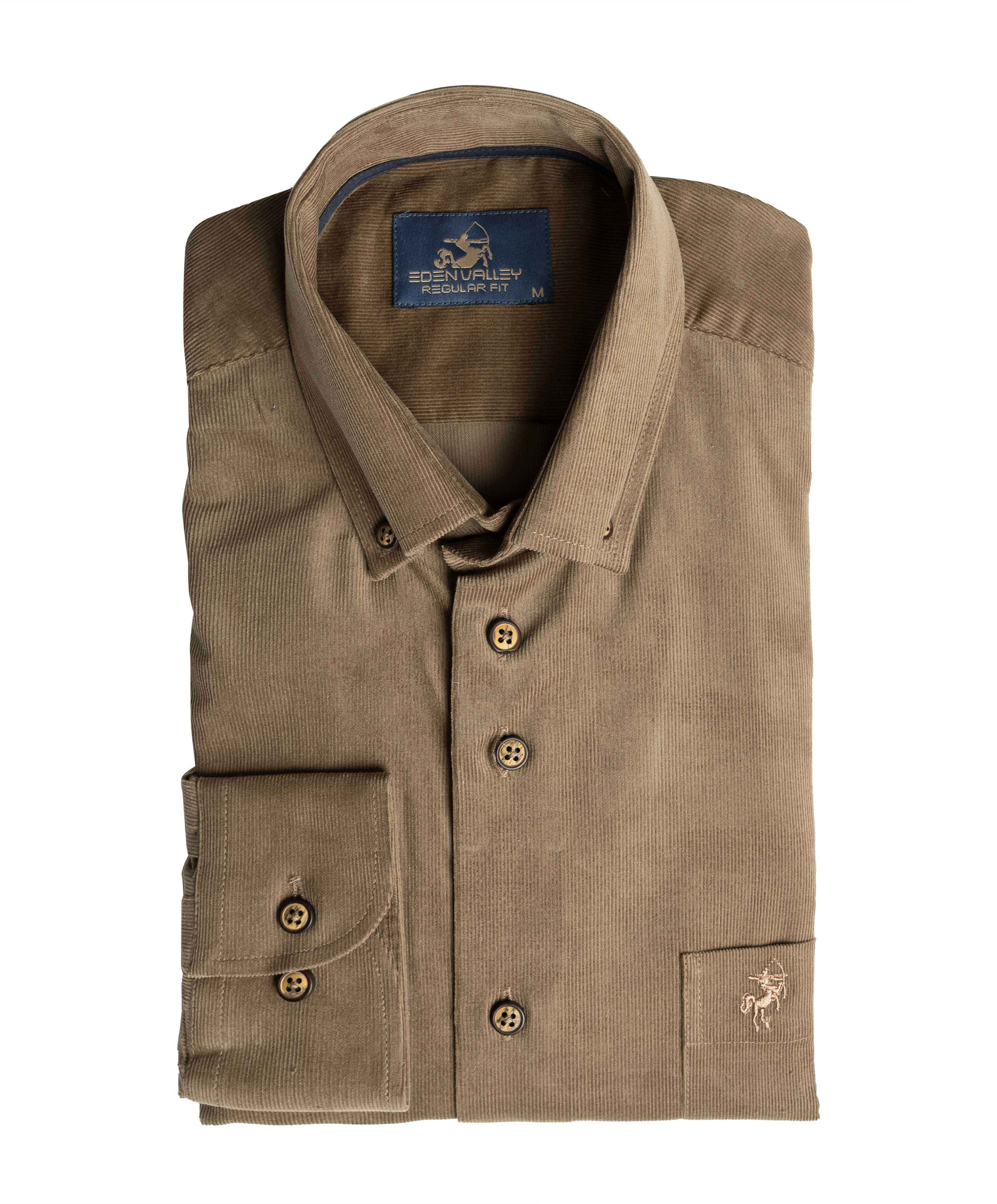 Overhemd lange mouw bruin