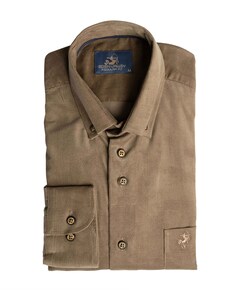 Overhemd lange mouw bruin