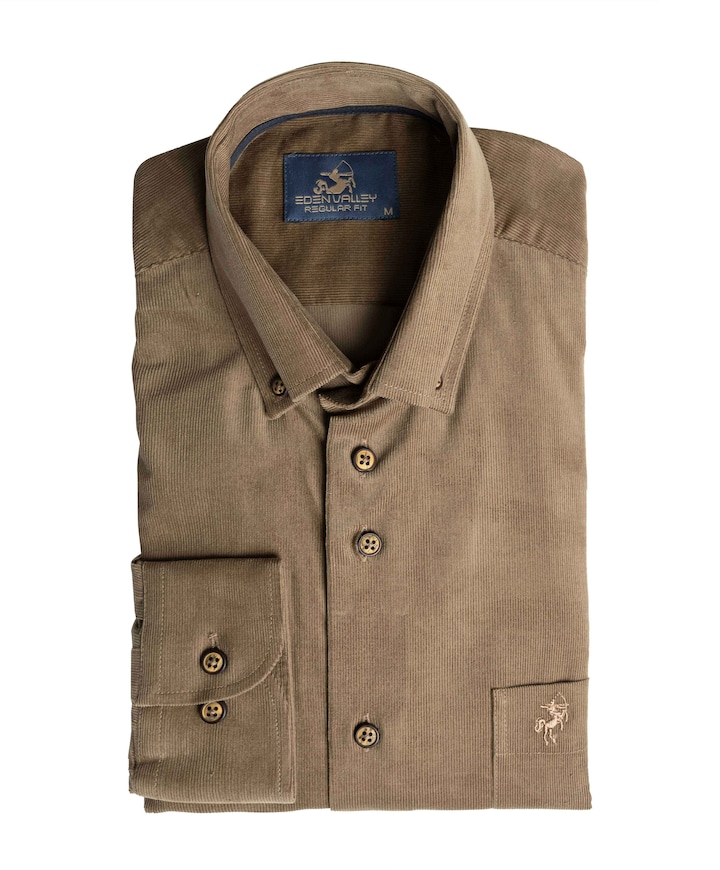 Overhemd lange mouw bruin