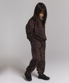 Kids knitted leopard meisjes broek bruin