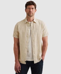 Heren overhemd korte mouw ecru