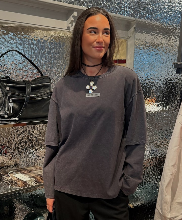 Dames longsleeve grijs
