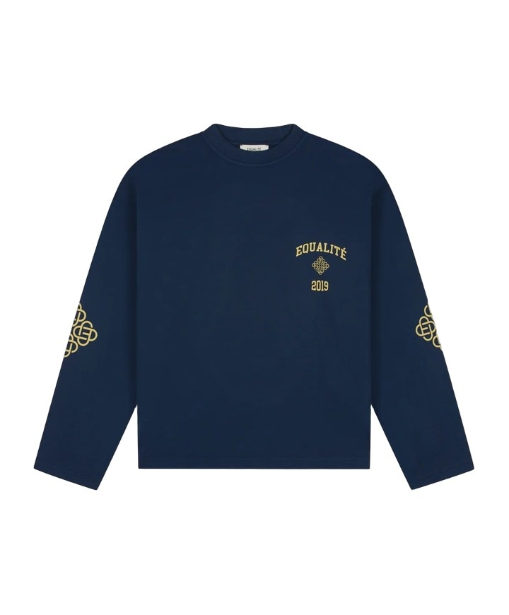Uniseks longsleeve blauw