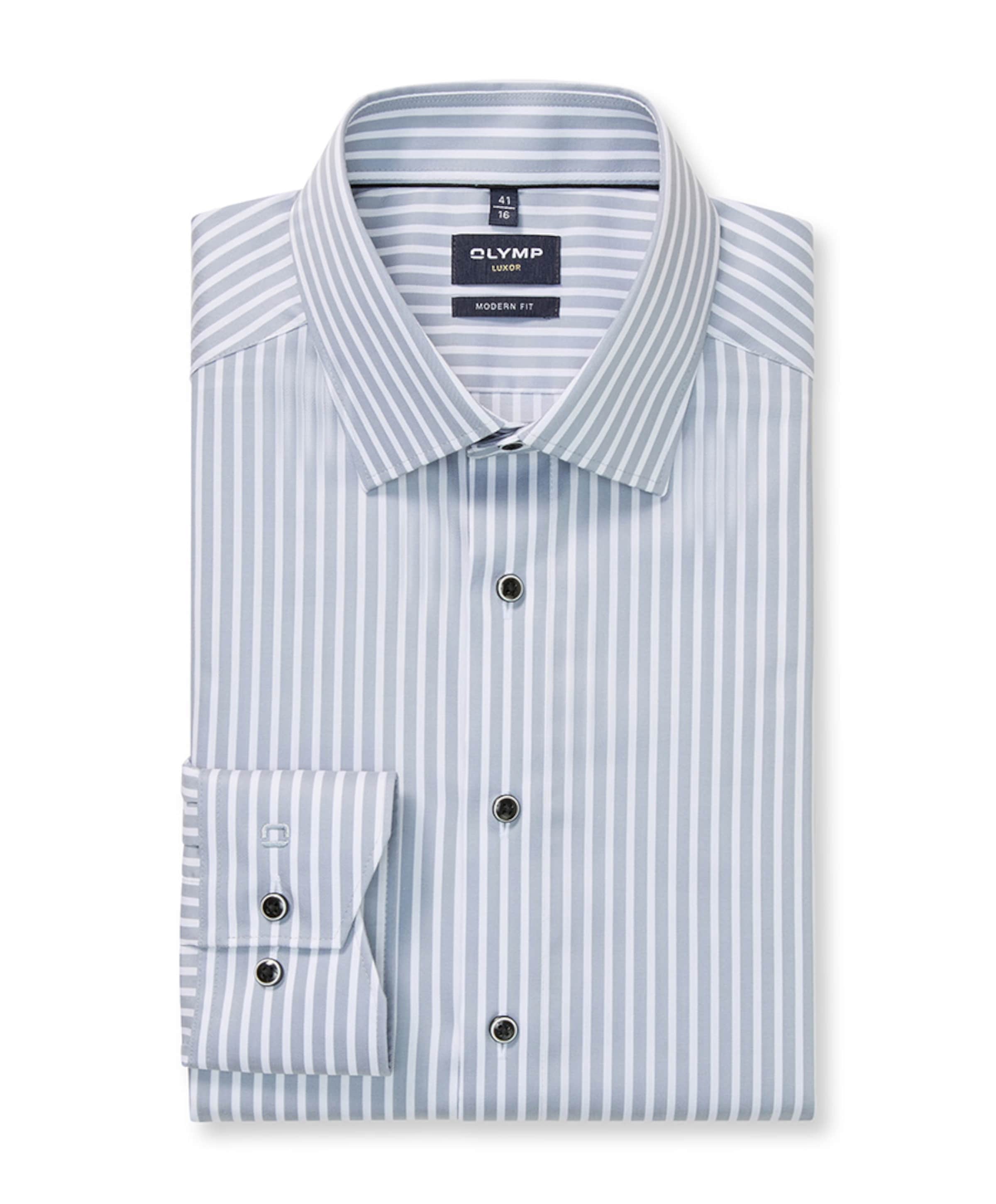 Heren overhemd lange mouw grijs