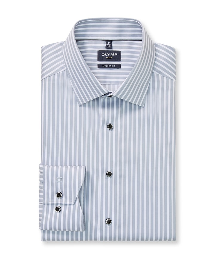 Heren overhemd lange mouw grijs