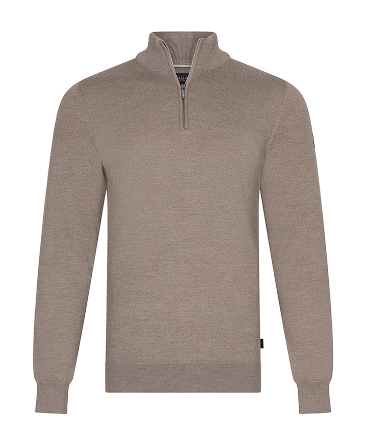 Heren trui met rits beige