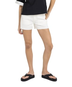 rafelige zoom dames korte broek wit