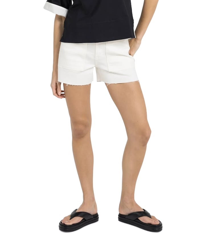 rafelige zoom dames korte broek wit