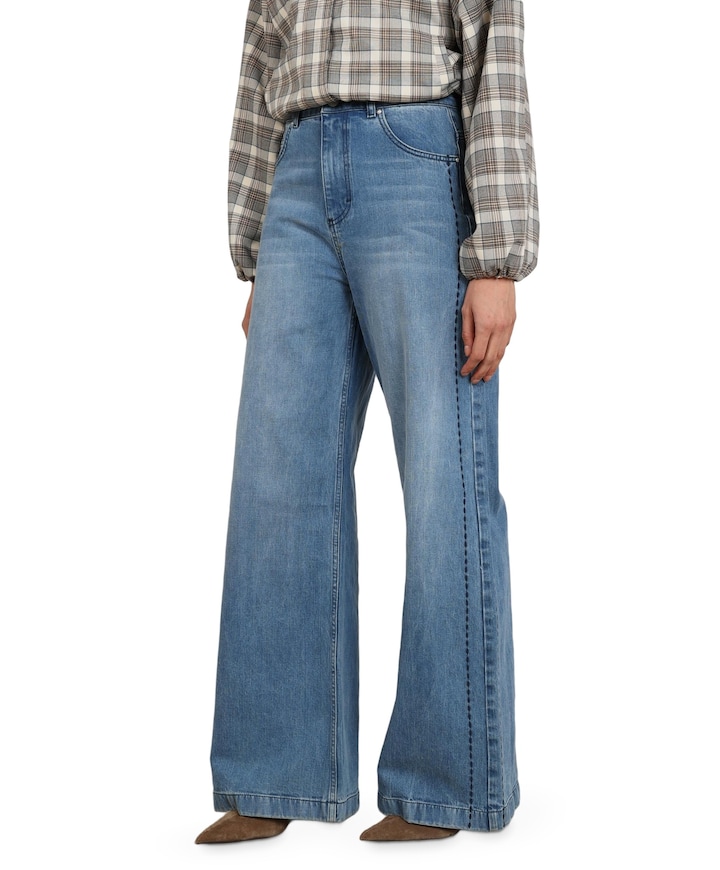 Stevi Embroidery dames jeans blauw