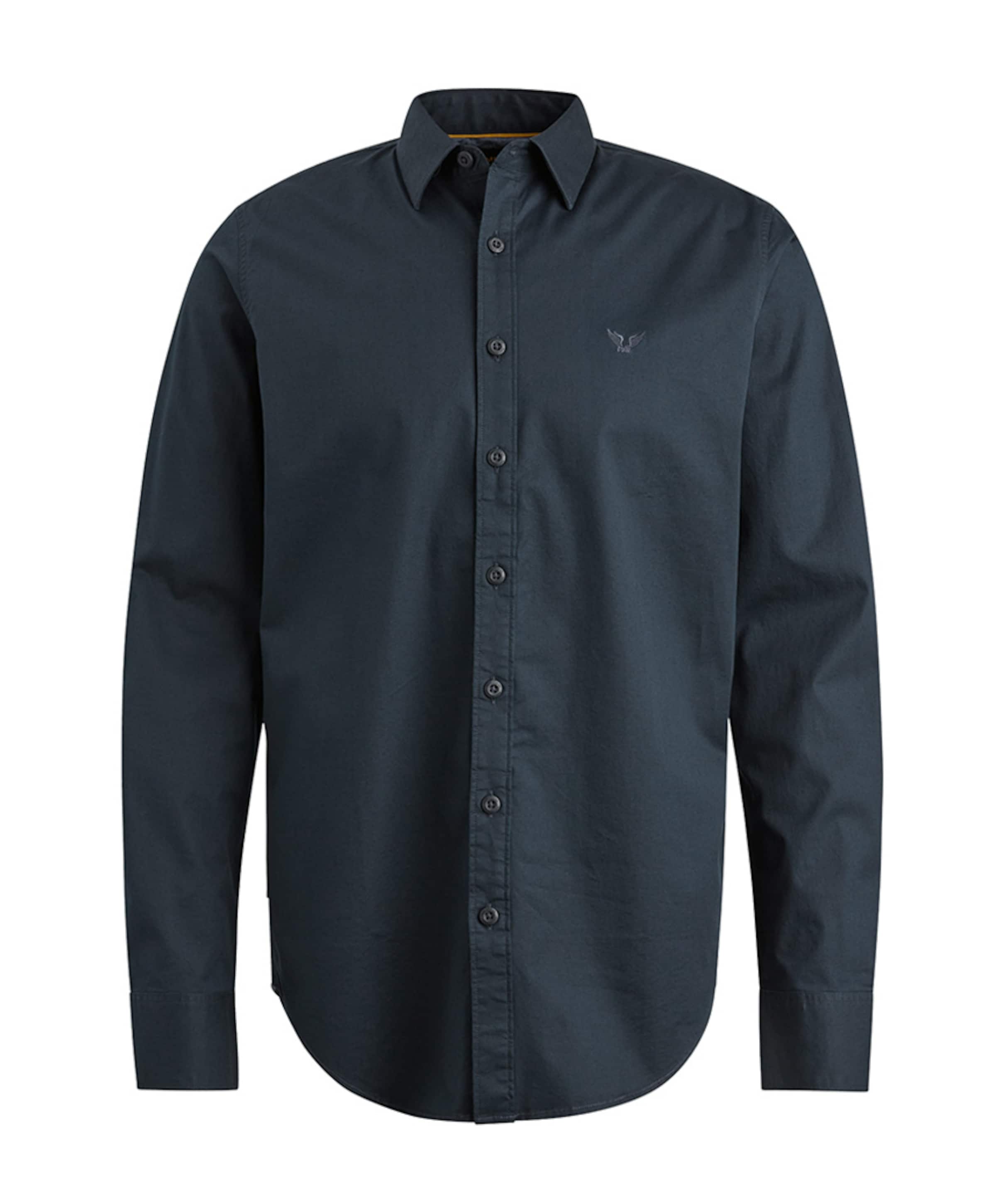 Heren overhemd lange mouw blauw