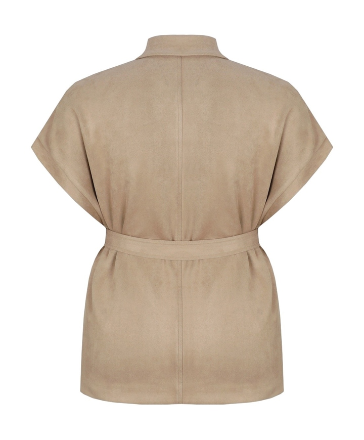 Dames gilet beige