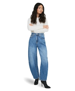 ONLFRANKIE HW ANK BARREL DNM DOT548 dames jeans blauw